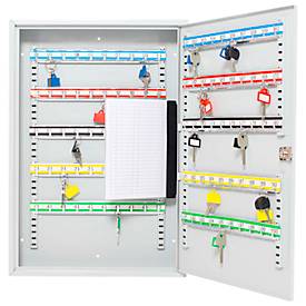 Rottner Schlüsselschrank S 100, mit Zylinderschloss, für 100 Schlüssel, B 380 x T 80 x H 550 mm, lichtgrau