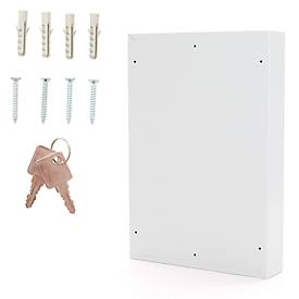 Rottner Schlüsselschrank S 100, mit Zylinderschloss, für 100 Schlüssel, B 380 x T 80 x H 550 mm, lichtgrau