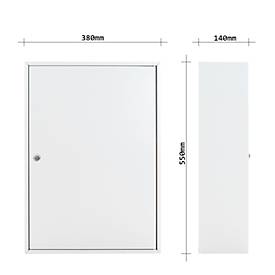 Rottner Schlüsselschrank S 150, mit Zylinderschloss, für 150 Schlüssel, B 380 x T 140 x H 550 mm, lichtgrau