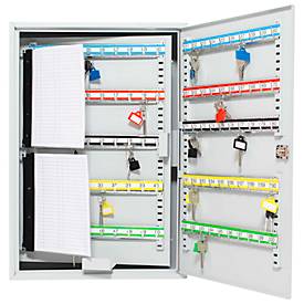 Rottner Schlüsselschrank S 200, mit Zylinderschloss, für 200 Schlüssel, B 380 x T 80 x H 550 mm, lichtgrau