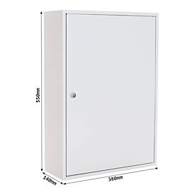 Rottner Schlüsselschrank S 200, mit Zylinderschloss, für 200 Schlüssel, B 380 x T 80 x H 550 mm, lichtgrau