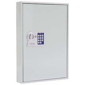 Rottner Schlüsselschrank S 50, mit Elektronikschloss, für 50 Schlüssel, B 380 x T 80 x H 550 mm, lichtgrau