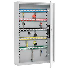 Rottner Schlüsselschrank S 50, mit Elektronikschloss, für 50 Schlüssel, B 380 x T 80 x H 550 mm, lichtgrau