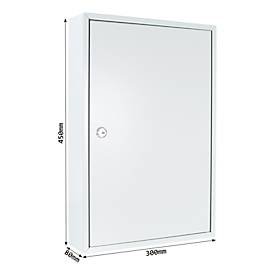 Rottner Schlüsselschrank S 64, mit Zylinderschloss, für 64 Schlüssel, B 380 x T 80 x H 550 mm, lichtgrau