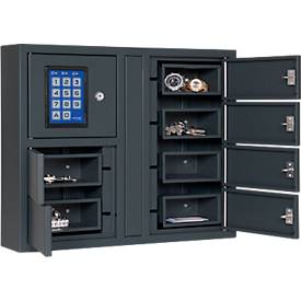 Rottner Schlüsseltresor Key Depot 6, Volumen 1 l, 6 Fächer, Elektronikschloss, B 570 x T 118 x H 460 mm, Stahl, anthrazit