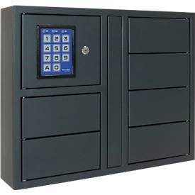 Rottner Schlüsseltresor Key Depot 6, Volumen 1 l, 6 Fächer, Elektronikschloss, B 570 x T 118 x H 460 mm, Stahl, anthrazit