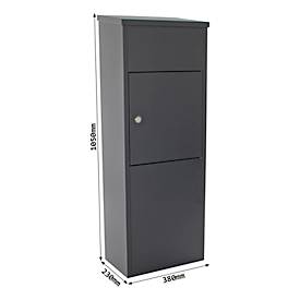 Rottner Stand Paketbriefkasten Parcel Keeper 1000, für Pakete L 310 x B 290 x H 155 mm, Stahlblech pulverbeschichtet, schwarz