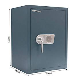 Rottner Wertschutzschrank Samoa 65, Doppelbartschloss, EN 0, 76 Liter, Stahl, anthrazit