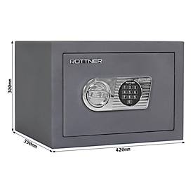 Rottner Wertschutzschrank Toscana 40, Elektronikschloss, EN 1, 21 Liter, Stahl, anthrazit