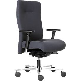 ROVO Bürostuhl SUMO 8020 S7, mit Armlehnen, Synchronmechanik, bis 200 kg, Muldensitz, Vollpolster-Rückenlehne, anthrazit/alusilber