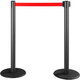 RS-GUIDESYSTEMS® Gurtpfosten GLA 28, anthrazit, Gurt rot