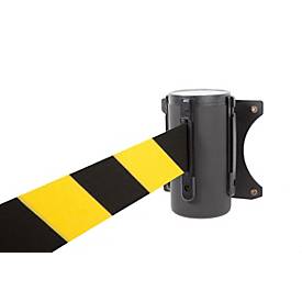 RS-riempaal ALLROUNDLINE ALW-10, wandmontage binnen en buiten, uitschuifbaar, zelfoprollend, afmetingen riem: L 4 m x B 50 mm, kleur riem: geel/zwart