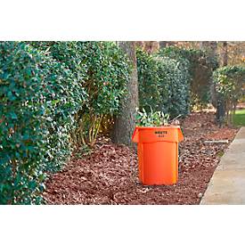 Rubbermaid Abfallbehälter Brute® Vented, mit Griffen, Fassungsvermögen 167 Liter, orange