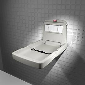 Rubbermaid® Baby-Wickelstation, vertikal, Wandmontage, bis 22,7 kg, B 866 x T 584 x H 101,6 mm, Polypropylen, platin