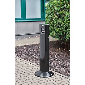 Rubbermaid Standascher Metropolitan, Aluminium, mit 6 L Inneneimer, für Außenbereich, schwarz