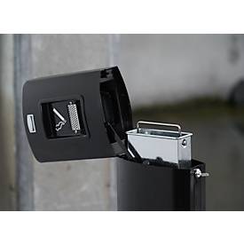 Rubbermaid Standascher Metropolitan, Aluminium, mit 6 L Inneneimer, für Außenbereich, schwarz