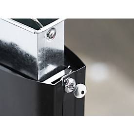 Rubbermaid Standascher Metropolitan, Aluminium, mit 6 L Inneneimer, für Außenbereich, schwarz