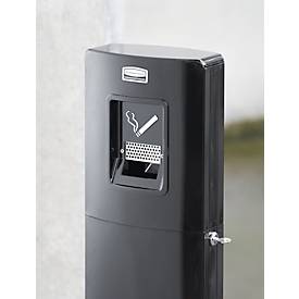 Rubbermaid Standascher Metropolitan, Aluminium, mit 6 L Inneneimer, für Außenbereich, schwarz