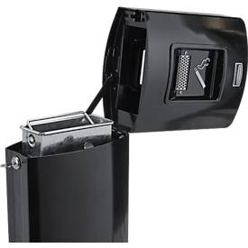 Rubbermaid Standascher Metropolitan, Aluminium, mit 6 L Inneneimer, für Außenbereich, schwarz