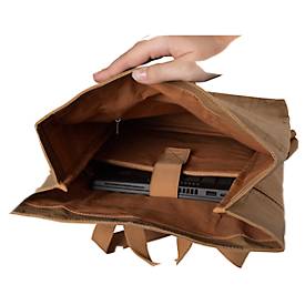 Rucksack Exacompta Eterneco, in Lederoptik, für Laptops bis 14', Dokumente bis DIN A4, B 320 x T 130 x H 430 mm, Papier, braun