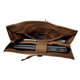Rucksack Exacompta Eterneco, in Lederoptik, für Laptops bis 14', Dokumente bis DIN A4, B 320 x T 130 x H 430 mm, Papier, braun