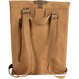 Rucksack Exacompta Eterneco, in Lederoptik, für Laptops bis 14', Dokumente bis DIN A4, B 320 x T 130 x H 430 mm, Papier, braun