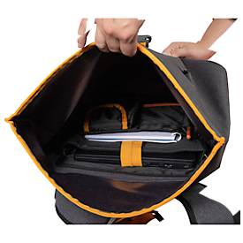 Rucksack Exacompta Exactive Young, für Laptops bis 15,6'', wasserdicht, B 330 x T 140 x H 480 mm, Polyurethan, grau