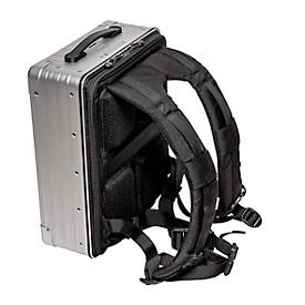 Rucksack-Koffer actiCase, 14 l, B 290 x T 120 x H 390 mm, Aluminium, silber