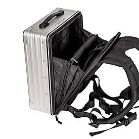 Rucksack-Koffer actiCase, 14 l, B 290 x T 120 x H 390 mm, Aluminium, silber