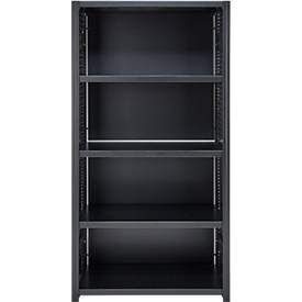 Rückwand-Element für Grundregal/Anbauregal ORDO Business, multifunktional, magnethaftend, B 1250 x H 1250 mm, Stahl, tiefschwarz matt RAL 9005