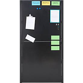 Rückwand-Element für Grundregal/Anbauregal ORDO Business, multifunktional, magnethaftend, B 700 x H 1250 mm, Stahl, tiefschwarz matt RAL 9005