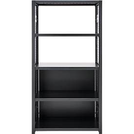 Rückwand-Element für Grundregal/Anbauregal ORDO Business, multifunktional, magnethaftend, B 950 x H 1000 mm, Stahl, tiefschwarz matt RAL 9005