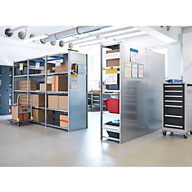 Rückwand-Element für Grundregal/Anbauregal ORDO Industry, multifunktional, magnethaftend, B 950 x H 1000 mm, Stahl, verzinkt