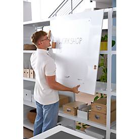 Rückwand-Element für Grundregal/Anbauregal ORDO Professional, multifunktional, magnethaftend, B 1250 x H 1200 mm, Stahl, verkehrsweiß RAL 9016