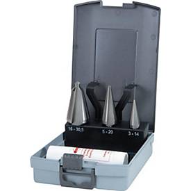 RUKO Blechschälbohrersatz HSS-Co5, 3-14/5-20/16-30,5mm, mit Schneidpaste, in ABS-Kunststoffkassette