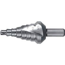 RUKO Stufenbohrer, Bohrbereich 6-26,75 mm, HSS, Spiralnut, 2 Schneiden, Spitzenwinkel 118°, Stufenanzahl 8