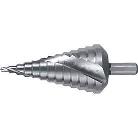 RUKO Stufenbohrer HSS, Bohrbereich 4-39 mm, Spiralnut, 2 Schneiden, 13 Stufen, Ø 10 mm Schaft