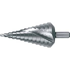 RUKO Stufenbohrer HSS-Co5, Ø 4-39 mm, Spiralnut Z.2, 12 Stufen, Spitzenwinkel 118°, Schaft mit 3 Spannflächen