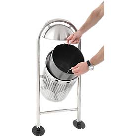 Runder Abfallbehälter mit Regendach