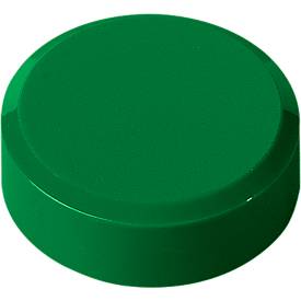 Rundmagnete MAUL, Kunststoff & Metall, Feinstruktur, Haftkraft 600 g, ø 29 x 11 mm, grün, 20 Stück