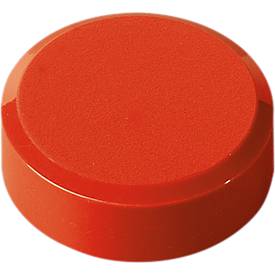 Rundmagnete MAUL, Kunststoff & Metall, Feinstruktur, Haftkraft 600 g, ø 29 x 11 mm, rot, 20 Stück