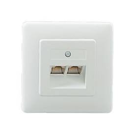 Rutenbeck UAE 8/8 (8/8) Up rw - Anschlussdose, Unterputz - CAT 3 - RJ-45 X 2 - Pure White, RAL 9010