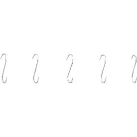 S-Haken, für Regalsystem, 5 Stück