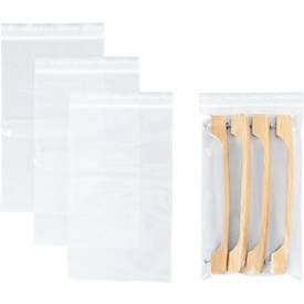 S&Z Druckverschlussbeutel, Polypropylen, 150 × 250 mm, 90 µm, 50% Regeneratanteil, transparent, ohne Druck, 1000 Stk.