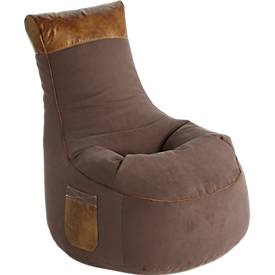 Sac pouf Pouf JAMIE Swing, aspect toile/similicuir, L 650 x P 900 x H 950 mm, marron