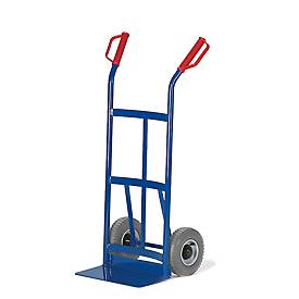 Sackkarre mit gewölbter Rückwand, Tragkraft 200 kg, Luft-Bereifung