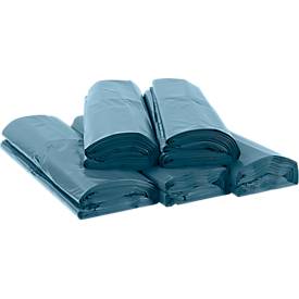 Sacs poubelle Premium Deiss - LDPE recyclé - 240 L - 100 microns - indéchirables - bleu - 100 p.