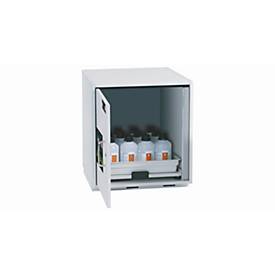 Säuren- und Laugen-Unterbauschrank asecos SL-CLASSIC-UB, Flügeltür, Anschlag links, Front Lichtgrau, B 590 x T 570 x H 600 mm