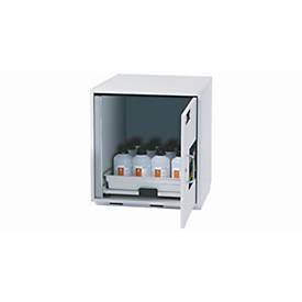 Säuren- und Laugen-Unterbauschrank asecos SL-CLASSIC-UB, Flügeltür, Anschlag rechts, Front Lichtgrau, B 590 x T 570 x H 600 mm