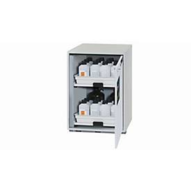 Säuren- und Laugen-Unterbauschrank asecos SL-CLASSIC-UB, Flügeltür, Anschlag rechts, Front Lichtgrau, B 590 x T 570 x H 800 mm